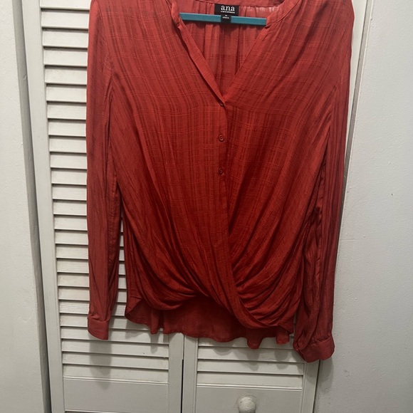 Rustic orange button down shirt gently worn - Picture 3 of 9